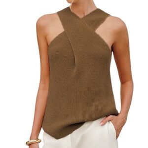 Cross-Front Knit Top
